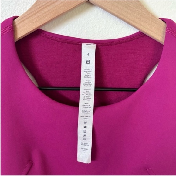 Lululemon Wunder Train Crop Tank Top Racerback Rare Bright Fuchsia Pink Size 4 - Picture 7 of 10
